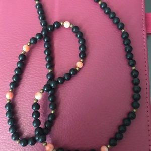 4 for $30/ Black onyx and coral bead necklace